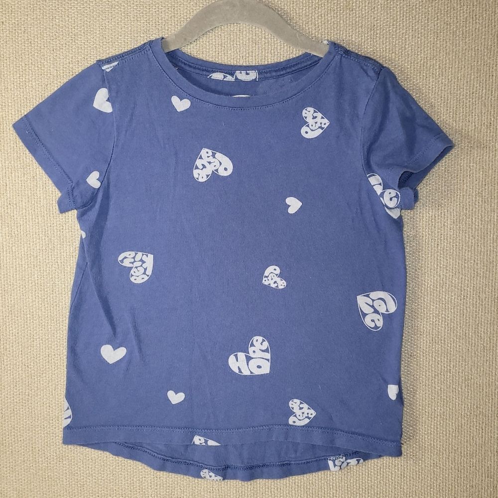 Old Navy Sixe XS Blue Heart Design Tee Shirt